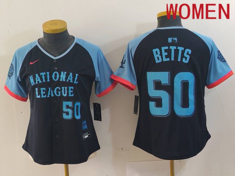 Women Los Angeles Dodgers 50 Betts Blue All star 2024 Nike MLB Jersey style 8154